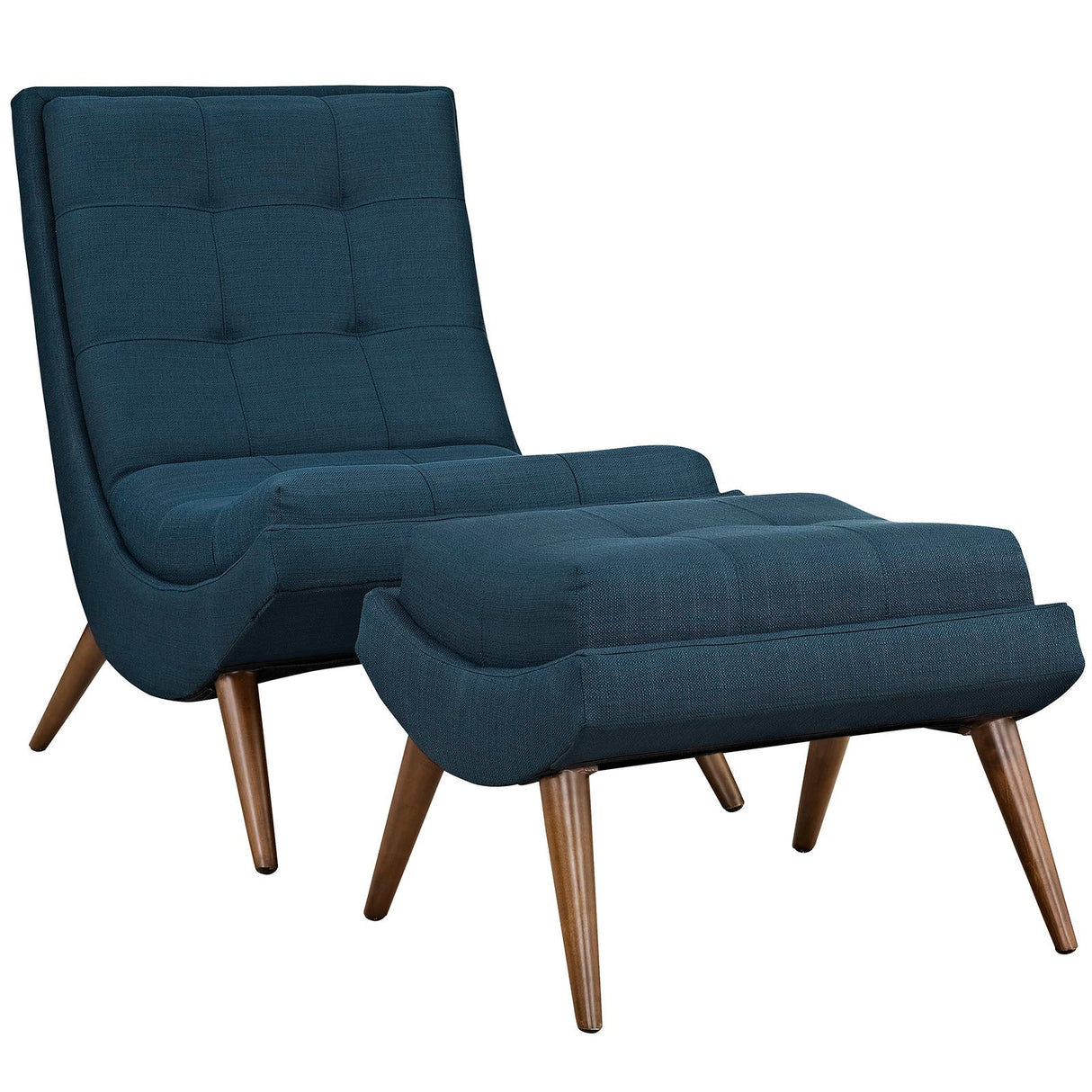 26 Inch Polyester Fabric Lounge Chair and Ottoman