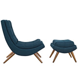 26 Inch Polyester Fabric Lounge Chair and Ottoman