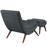 26 Inch Polyester Fabric Lounge Chair and Ottoman