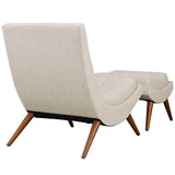 26 Inch Polyester Fabric Lounge Chair and Ottoman