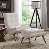 26 Inch Polyester Fabric Lounge Chair and Ottoman
