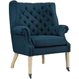35 Inch Upholstered Fabric Lounge Chair with Front-Leg Casters