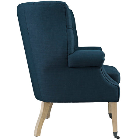 35 Inch Upholstered Fabric Lounge Chair with Front-Leg Casters