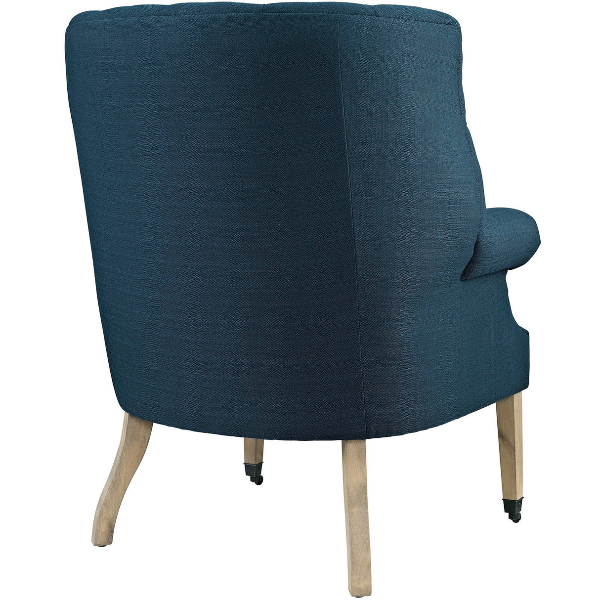 35 Inch Upholstered Fabric Lounge Chair with Front-Leg Casters