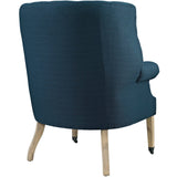 35 Inch Upholstered Fabric Lounge Chair with Front-Leg Casters