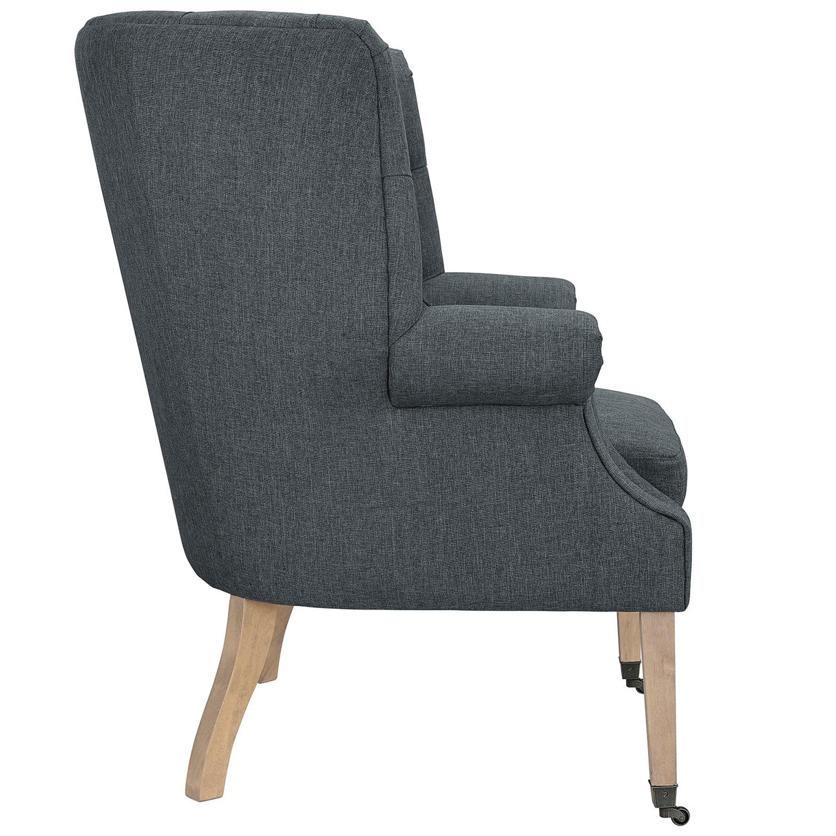 35 Inch Upholstered Fabric Lounge Chair with Front-Leg Casters