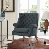 35 Inch Upholstered Fabric Lounge Chair with Front-Leg Casters