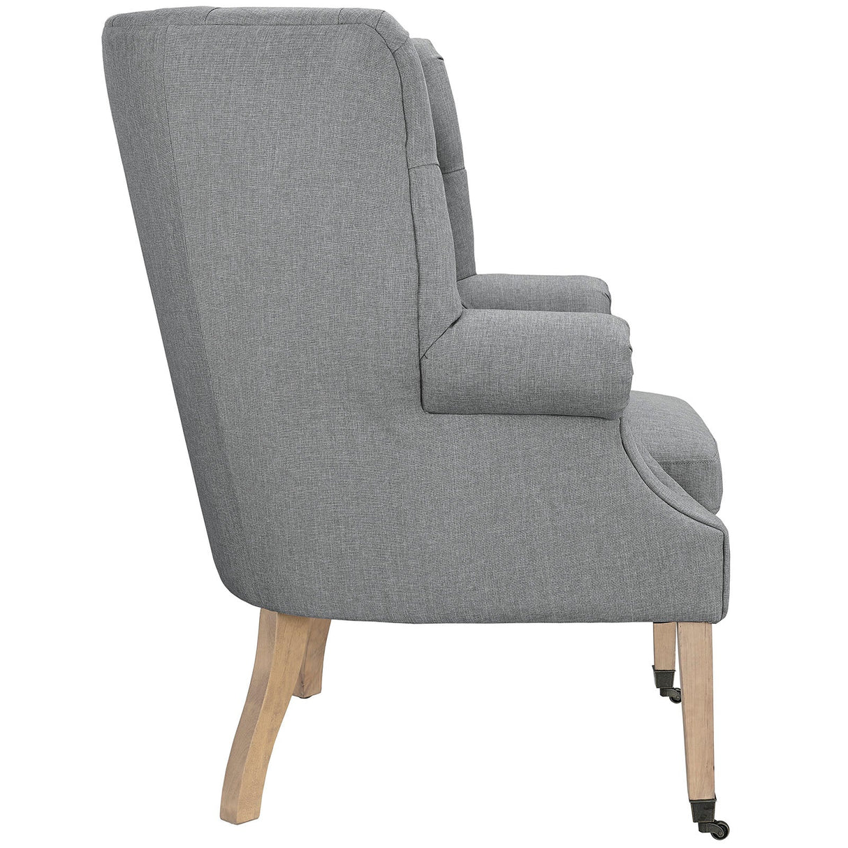 35 Inch Upholstered Fabric Lounge Chair with Front-Leg Casters