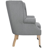 35 Inch Upholstered Fabric Lounge Chair with Front-Leg Casters