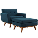 40 Inch Upholstered Fabric Armchair and Ottoman Set