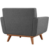 40 Inch Upholstered Fabric Armchair and Ottoman Set