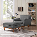 40 Inch Upholstered Fabric Armchair and Ottoman Set