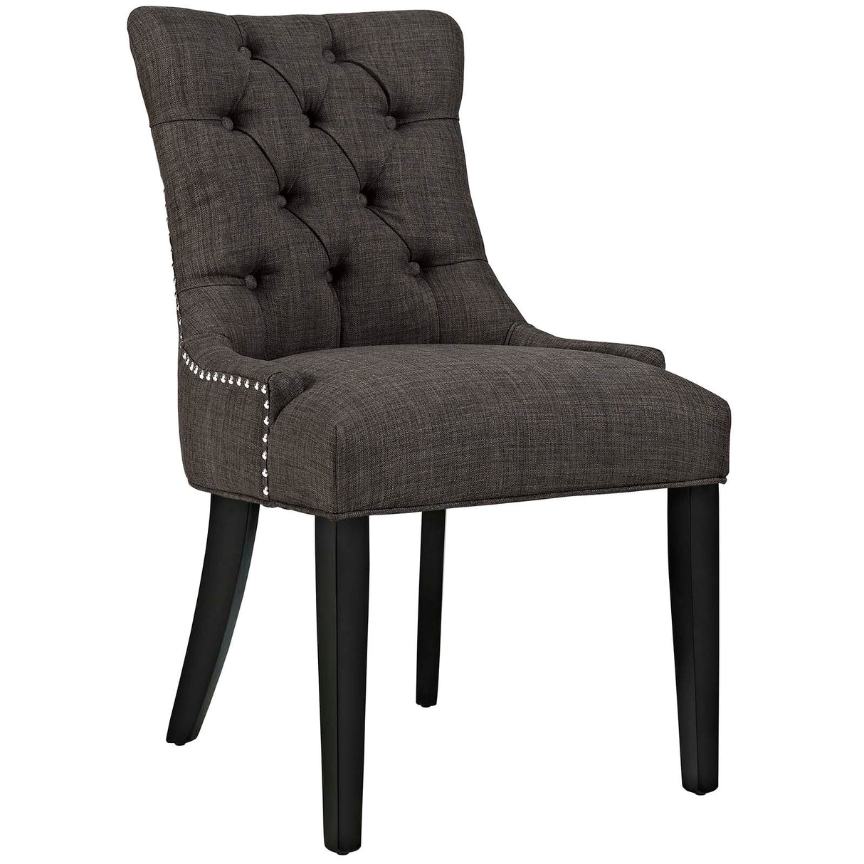 Tufted Fabric Dining Chair with Nailhead Trim
