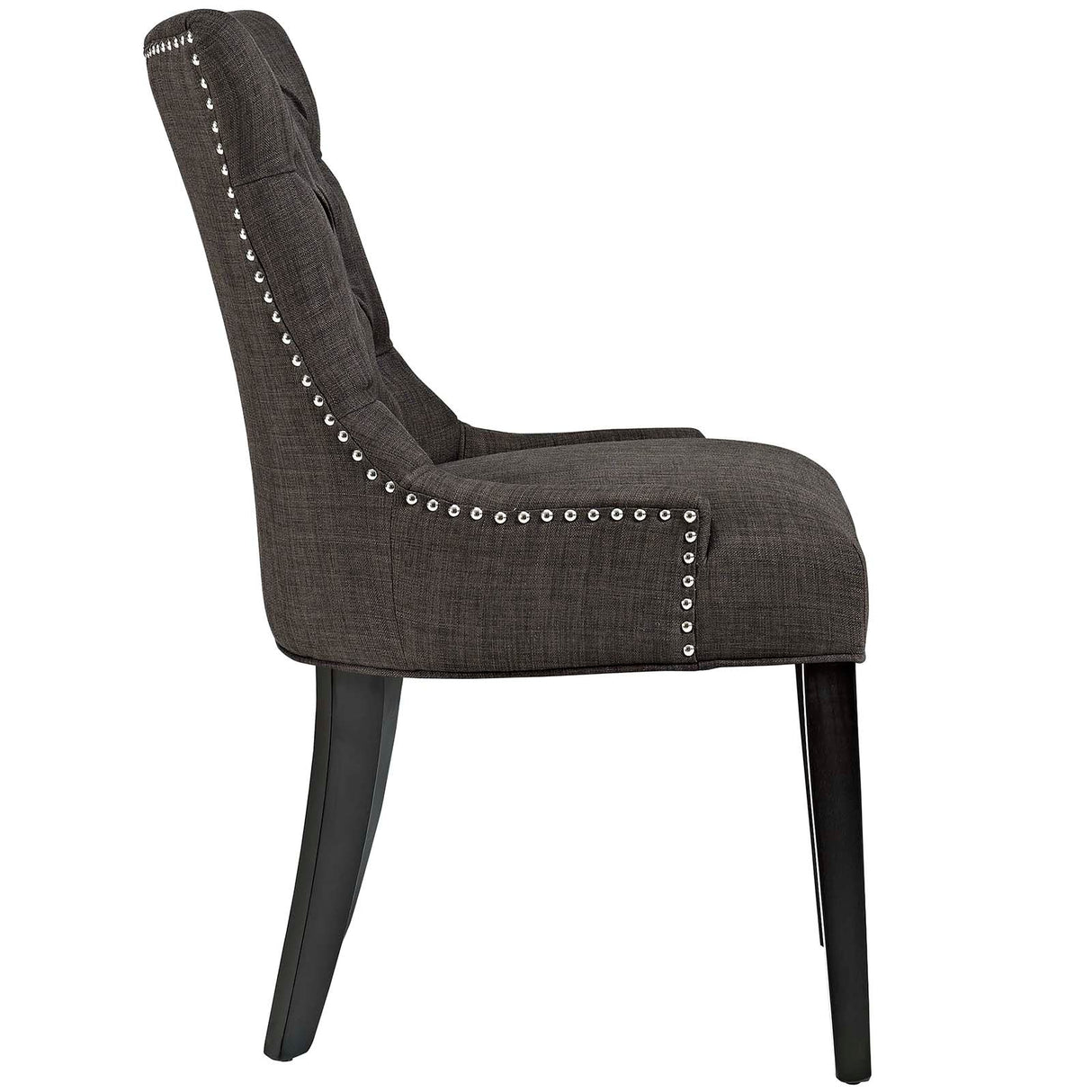 Tufted Fabric Dining Chair with Nailhead Trim