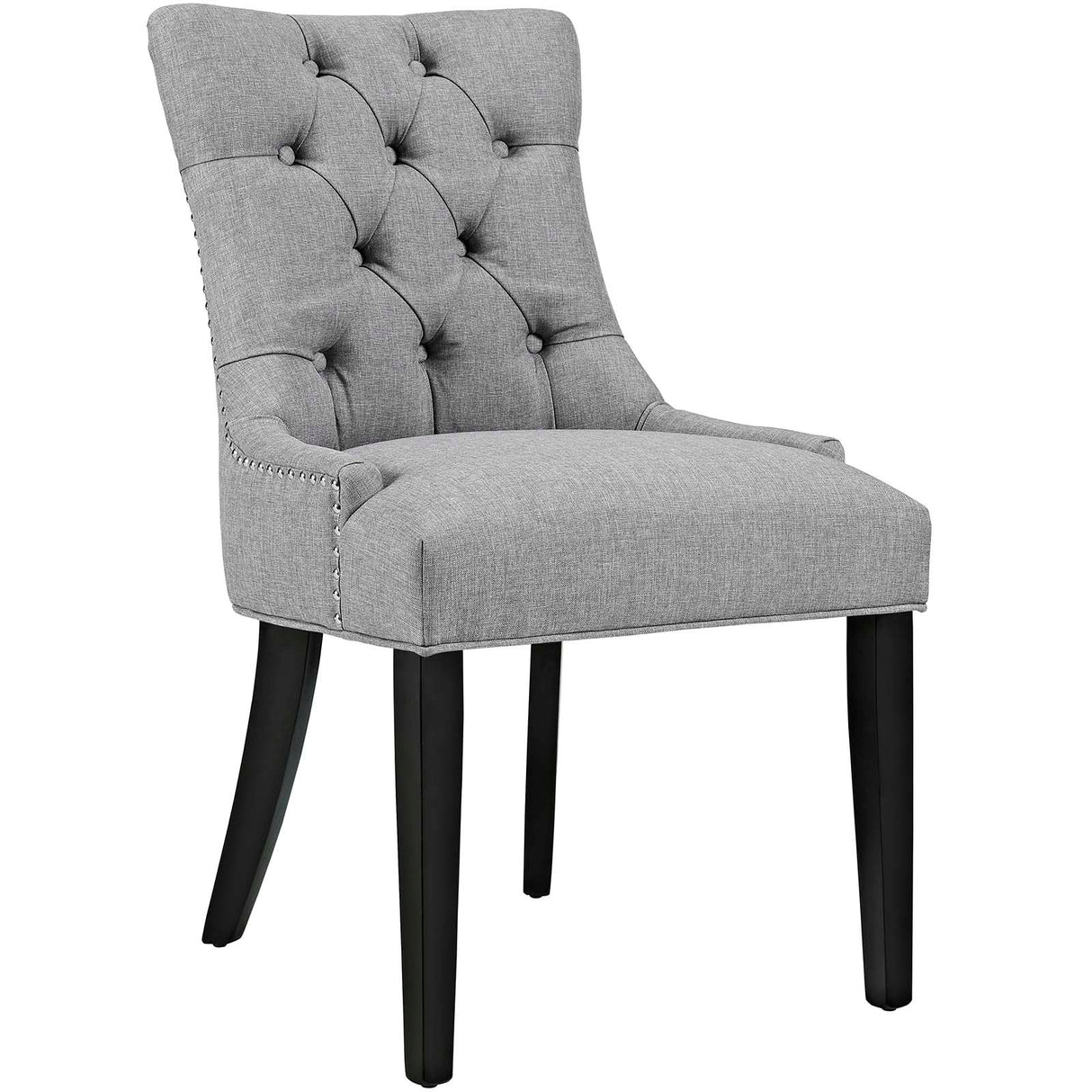 Tufted Fabric Dining Chair with Nailhead Trim
