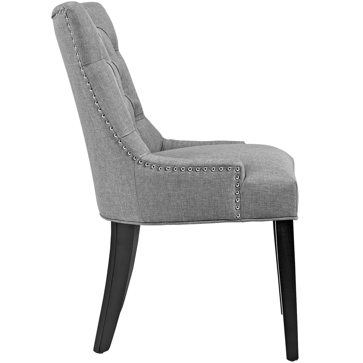 Tufted Fabric Dining Chair with Nailhead Trim