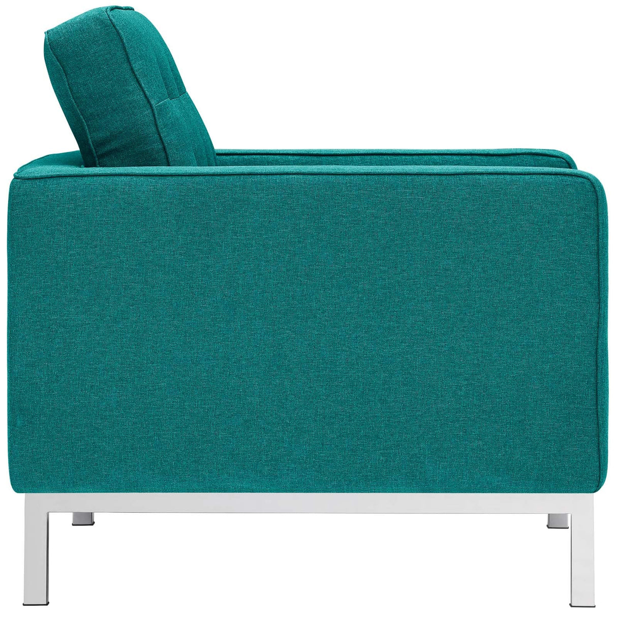 31 Inch Tufted Upholstered Fabric Armchair Set of 2 with Stainless Steel Frames