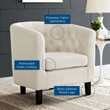 30 Inch Prospect Mid-Century Modern Chesterfield Fabric Accent Armchair