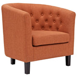 30 Inch Prospect Mid-Century Modern Chesterfield Fabric Accent Armchair
