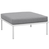 32" White Gray Outdoor Patio Aluminum Ottoman
