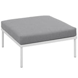 32" White Gray Outdoor Patio Aluminum Ottoman