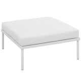 32" White Outdoor Patio Aluminum Ottoman
