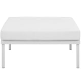 32" White Outdoor Patio Aluminum Ottoman