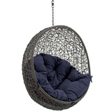 125" Gray Navy Outdoor Hanging Swing Chair (No Stand)