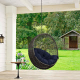 125" Gray Navy Outdoor Hanging Swing Chair (No Stand)