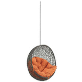 125" Gray Orange Outdoor Hanging Swing Chair (No Stand)