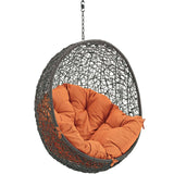 125" Gray Orange Outdoor Hanging Swing Chair (No Stand)