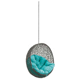 125" Gray Turquoise Outdoor Hanging Swing Chair (No Stand)