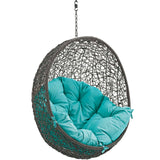 125" Gray Turquoise Outdoor Hanging Swing Chair (No Stand)