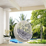 125" White Gray Outdoor Hanging Swing Chair (No Stand)
