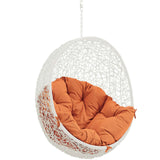 125" White Orange Outdoor Hanging Swing Chair (No Stand)