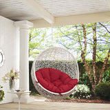 125" White Red Outdoor Hanging Swing Chair (No Stand)