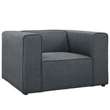 46 Inch Modular Upholstered Fabric Armchair