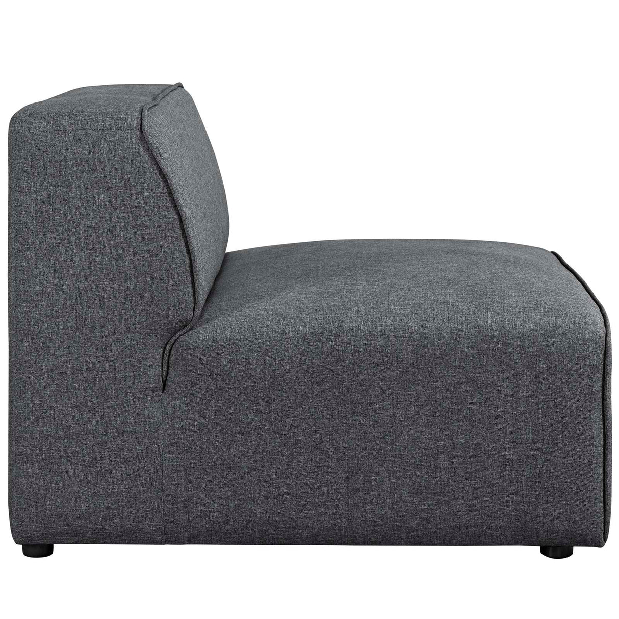 Modern Fabric Armless Sectional Chair – 35 Inch Gray