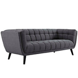 2 Piece 130" Broad Profile Upholstered Fabric Sofa and Armchair Set in Gray