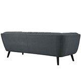 2 Piece 130" Broad Profile Upholstered Fabric Sofa and Armchair Set in Gray