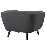 3 Piece 173" Broad Profile Upholstered Fabric Sofa and Armchair Set in Gray