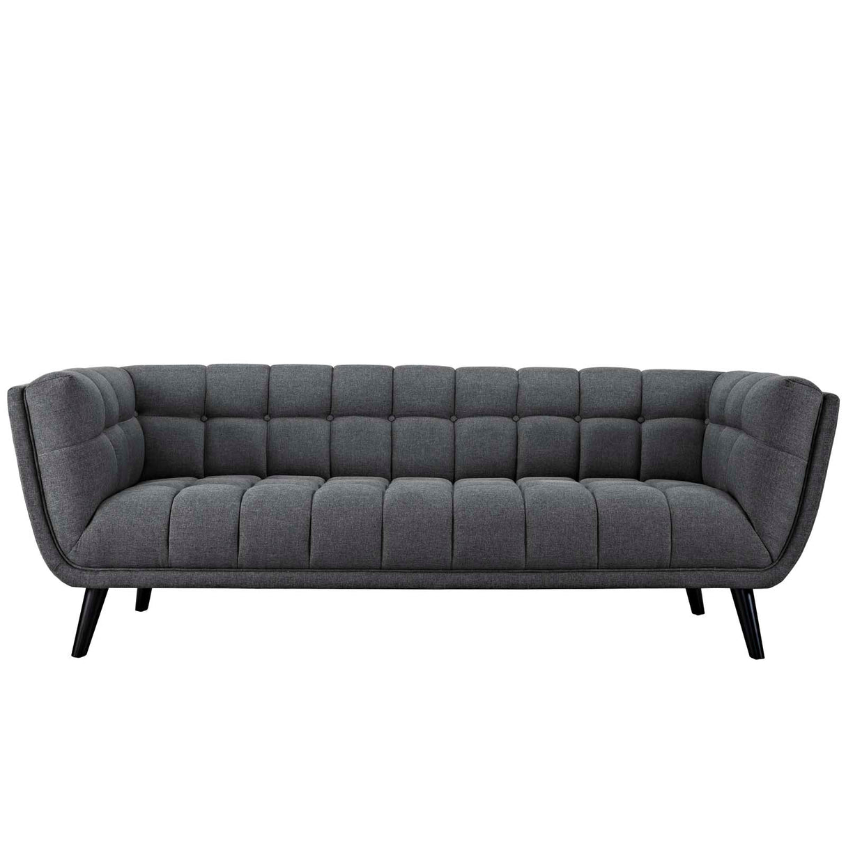 3 Piece 173" Broad Profile Upholstered Fabric Sofa and Armchair Set in Gray