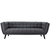 3 Piece 173" Broad Profile Upholstered Fabric Sofa and Armchair Set in Gray