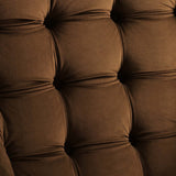 34 Inch Mid-Century Modern Performance Velvet Lounge Chair with Deep Button Tufting and Gold Accents