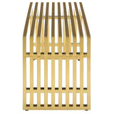 47 Inch Gold Stainless Steel Tubular Bench with Linear Conduit Design