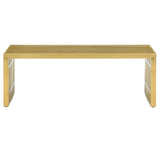 47 Inch Gold Stainless Steel Tubular Bench with Linear Conduit Design