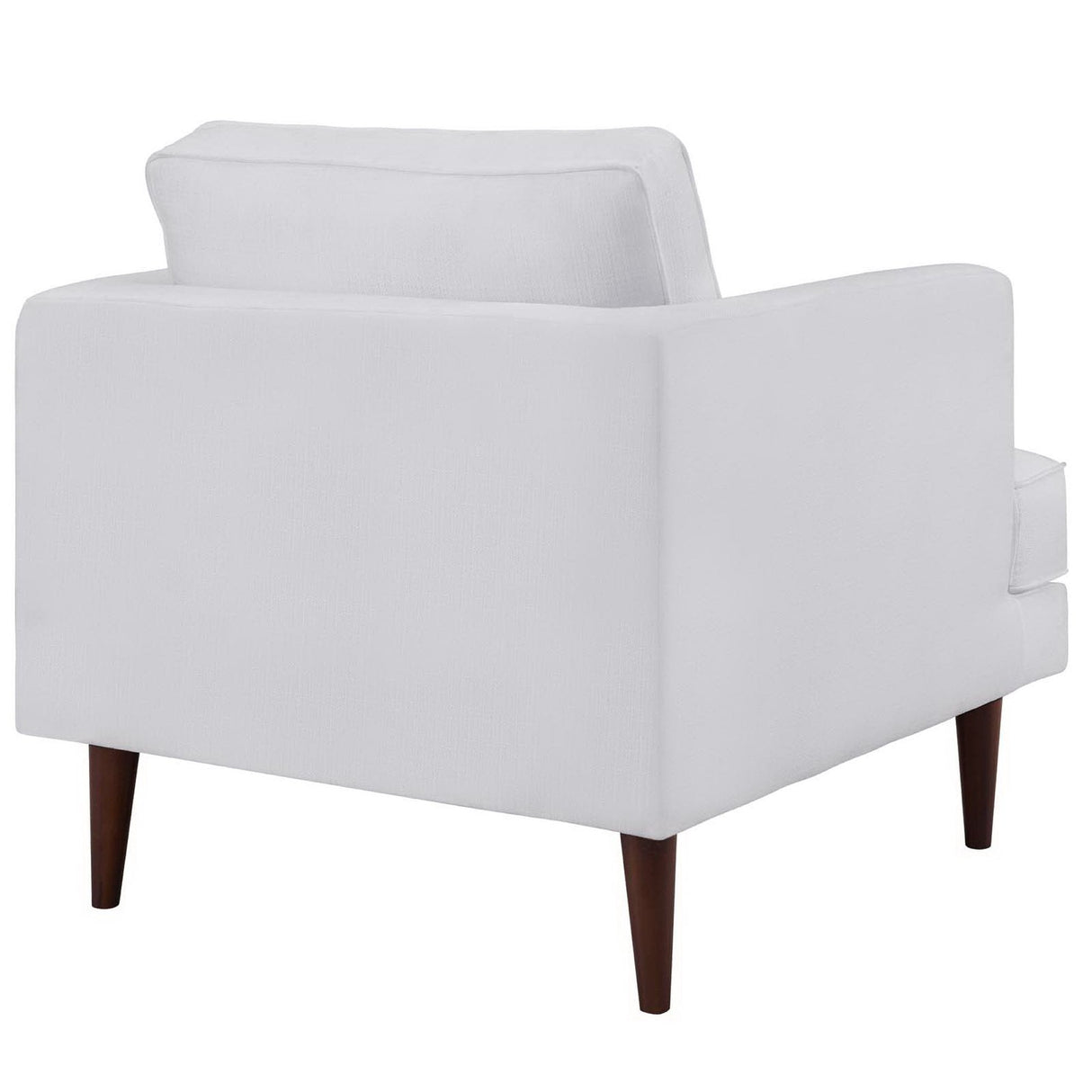 35 Inch Upholstered Fabric Armchair with Walnut-Stained Wood Legs