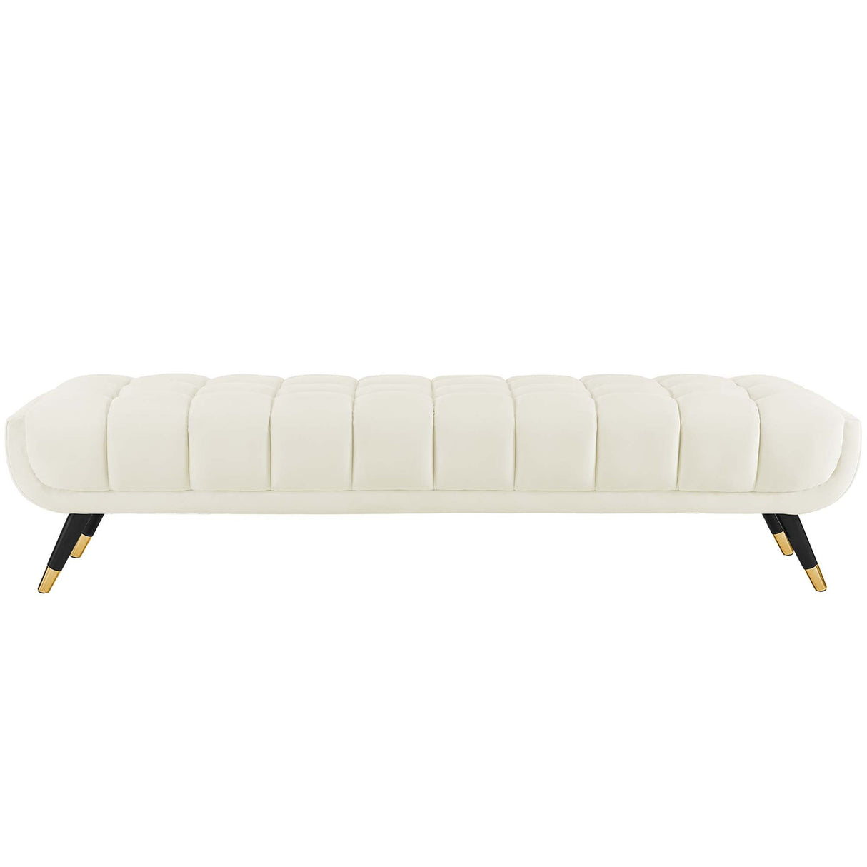 73 Inch Adept Performance Velvet Accent Bench with Gold Metal Caps