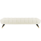 73 Inch Adept Performance Velvet Accent Bench with Gold Metal Caps