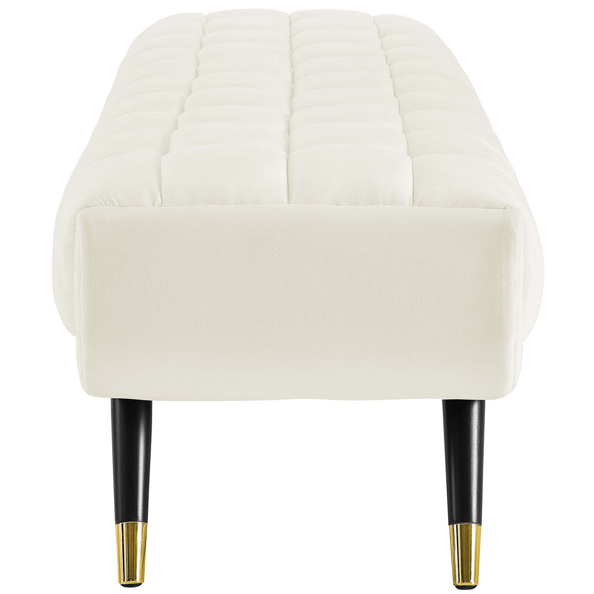 73 Inch Adept Performance Velvet Accent Bench with Gold Metal Caps